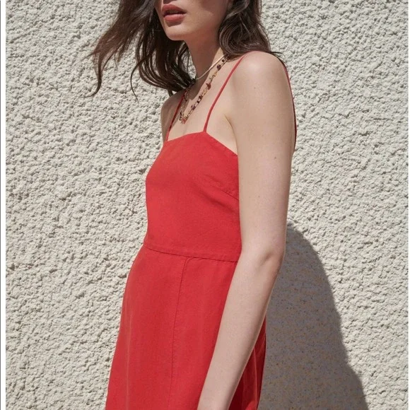 ZARA LINEN AND COTTON BLEND MINI DRESS - Picture 4 of 10